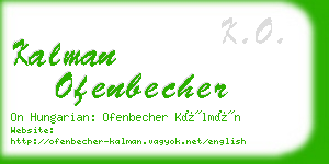 kalman ofenbecher business card